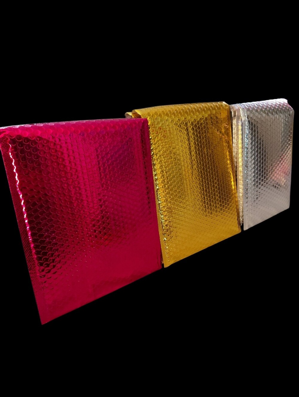15ct. Metallic Shinny Bubble Mailer Mix -Hot Pink, Gold, Silver 8.5x12 and 8x11 - Picture 3 of 7
